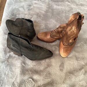 Vera Cruz Ankle leather boot bundle size 36 one light brown and zebra pattern